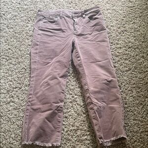 Women's Frayed Hem Jeans - Mauve